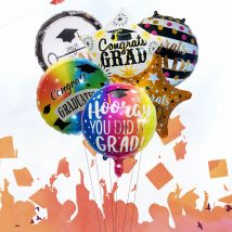 6 stücke 18 Zoll runde Stern Abschluss folie Luftballons Absolvent Party Dekorationen Abschluss feier Dekor