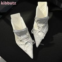 Satin Slipper Sneakers Schuhe Pumps Mischfarbe Spitzschuh Runder Absatz Slip-On Mode Elegant Sexy Neuheit Prägnant Damen Neueste