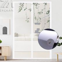 Tenda per zanzare magnetica bianca, porta con schermo magnetico autoadescante, zanzariera, tenda personalizzabile autoadesiva per uso domestico