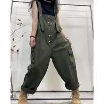 Übergroße Playsuits Frauen Casual Lose Einteiliges Outfit Frauen Koreanische Mode Overalls Kreuz-Hosen Overalls für Frauen Kleidung