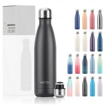 WATERSY Bottiglia d'Acqua in Acciaio Inox da 500ml, Thermos Isolato a Doppia Parete, Tazza Termica per Mantenere Caldo e Freddo, Borraccia Sportiva