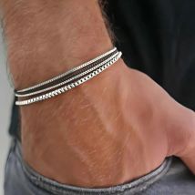 4 pezzi/set scatola in acciaio inossidabile braccialetto a catena Hip Hop uomo braccialetto multistrato gioielli accessori moda regali