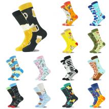 1 Paar Herren- und Damensocken, Original AB Tide-Socken, bunte Katze, Hund, Koala, Kuh, Baumwollsocken, vier Jahreszeiten, Unisex-Socken als Geburtstagsgeschenk