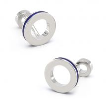 Round Design Double Side Circle Cufflinks For Men Quality Copper Material Blue Color Cuff Links Wholesale&retail