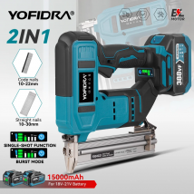 YOFIDRA F30 422J Bezszczotkowy Elektryczny Gwoździarka/Pistolet do Staplera 2w1 Wielofunkcyjny Narzędzie do Kołkowania i Staplerowania do Baterii Makita 18V