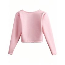 Ein Mädchen-Ballett-Tanz-Wickeloberteil aus Samt mit langen Ärmeln und Tanz-Cardigan-Pullover für Tanz im Winter