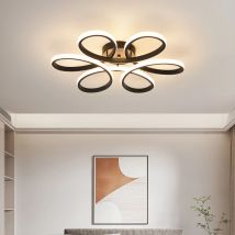 Moderne LED-Deckenleuchte, 30 cm, Blumen Juni, Schwarz und Weiß, für Schlafzimmer, Wohnzimmer, Restaurant, Hotel, Innenbeleuchtung