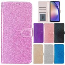 Custodia in pelle glitter per Samsung Galaxy A56 A07 A17 A36 A26 A16 A55 A35 A25 A15 A54 A34 A24 A14 M56 A53 Custodie Flip Cover per telefono