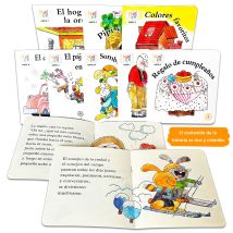 Ten Spanish storybooks: Mini storybooks that expand children's vocabulary and imagination. School supplies. a birthday present.