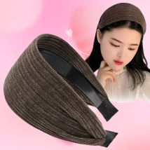 Breites Stirnband für Damen, Haarschmuck, gedrehte Details, modisches schwarzes breites Strickstirnband, zusätzliche Abdeckung für Damen, Samt-Haarbänder
