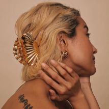 Awaytr galvani sierte Muschel Haar Krallen clips für Frauen Mädchen Acryl Haars pange Haars pange Haars pangen Kopf bedeckung Haarschmuck