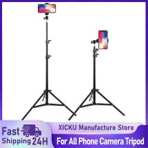 Supporto pieghevole per cellulare da 56 cm a 160 cm, treppiede estensibile per live streaming, registrazione video, selfie, monopiede per telefono e fotocamera