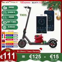 2025 JUICEASE TX01 Scooter elettrico 350W Motore 36V 7.8Ah 25 KM Gamma 31KM/8,5 pollici Pneumatici con APP Pieghevole per adulti Kick EScooter
