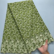 Teal Green African Cotton Voile Lace Fabric 2024 High Quality Swiss Voile Nigerian Dry Lace Fabrics With Stones For Wedding Dres