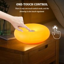 Bedroom bedside lamp USB plug tri color dimming donut table lamp Bauhaus living room dining room decorative light（Not glass）