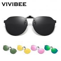 VIVIBEE Männer Flip Up Clip auf Sonnenbrille Polarisierte Auto Frauen Große Fahren UV400 Spiegel Sonnenbrille mit Clips für Brillengestell
