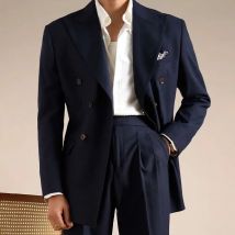 Zweireihiger Hochzeitsanzug für Herren, Smoking-Anzug, Smoking Homme Mariage Traje Novio 2024, italienischer Blazer aus Wolle, Anzug für Herren, Business