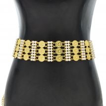 Arabische Hochzeit Schmuck Hochzeit Kleid Metall Gürtel Kurdistan Muhammad Braut Geschenk Türkische Münze Weibliche Körper Schmuck Lange Kette