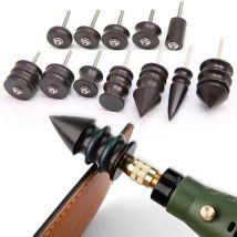 Schwarzer Ebenholz-Lederpolierer, polierte Stäbe, Lederhandwerk, Kantenschneidwerkzeug, elektrisch polierter Spitzenkopf, DIY-Drehsets