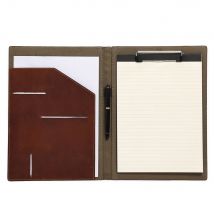 JOYIR Genuine Leather Business Portfolio Folder Personal Organizer with A4 Size Clipboard Office Work Portfolio for 12" iPad