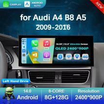 Reproductor Multimedia de Radio de coche Carplay inalámbrico Android 14 para Audi A4 B8 A5 2009 - 2016 GPS Navi pantalla ultrafina DSP estéreo WiFi