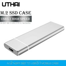 UTHAI T24 USB3.1 Typ C auf M.2 NGFF SSD-Gehäuse M2 auf USBC Mobile Festplattenbox HDD-Gehäuse für 2230/2242/2260/2280 M2 mit Kabel