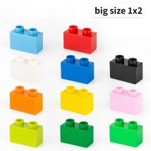 Grundlegende Ziegel 1x2 10 stücke 11 Farben DIY Klassische Bildung Bausteine Kompatibel Mit die Großen Ziegel Spielzeug für Kinder