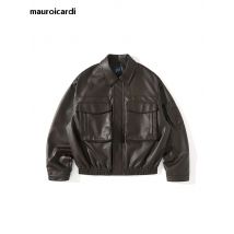 Mauroi cardi Frühling Herbst Vintage cool schwarz braun weich pu Leder Moto Jacke Männer Reiß verschluss taschen Luxus Designer Cargo Kleidung