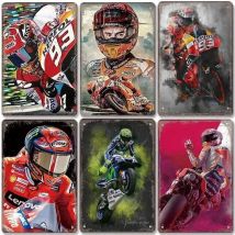 1PC Motor Sport Poster Dekor Motorrad Racing Retro Metall Plaque Wand Kunst Dekor für Garage Bar