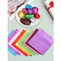 100pcs 10x10cm Aluminum Foil Candy Chocolate Biscuits Tin Wrapping Paper DIY Metal Embossing Gift Craft Paper Packaging Paper