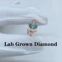 14 Karat Gold 1,4 ct ausgefallene rosa Birnen schliff und 1,4 ct ausgefallene lebendige grüne ovale HPHT Labor gewachsen Diamant Verlobung sring ngic Zertifikat