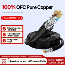 Cavo Ethernet industriale in rame da 1-50 m 8 core 26AWG Cavo nudo, coppia intrecciata schermata per cavo LAN CAT6A flessibile in PVC per PC/Siemens