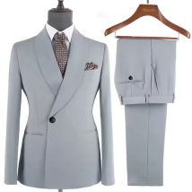 Elegante Herrenanzüge, neue hochwertige Metall-Seitenverschluss-Schnalle, 2-teiliges Set, Hochzeit, Party, Abendessen (Blazer + Hose), heißer Verkauf, 2025