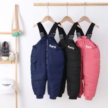 2024 Säuglinge verdickt gepolsterte Rucksack hose Mädchen Baby warme Overall hose Jungen Ski Jogging hose Winter Kinder Baumwoll hose