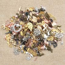 30pcs Mixed Styles Tierherz Blatt Blume Krone Charms Anhänger DIY Schmuck Fundstücke für Halskette Armband Herstellung Zubehör