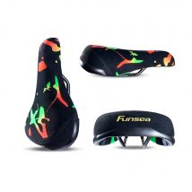 Sella per Bicicletta Funsea per Acrobazie e Wheelie, in Silicone Stampato Rasta, con Flanella e Robusto Binario in Acciaio da 8mm