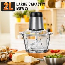 300W Fruit & Vegetable Chopper 2L Food Processor Small Meat Grinder Electric Dicer with 2 Speeds 4 Bi-Level Blades for Meat Fru