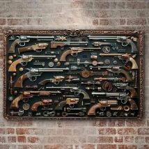 Retro rustikales Militär-Wandschild – Vintage-Waffen-Design, Kriegsdekunst für Zuhause, Wohnzimmer und Bauernhaus-Tür