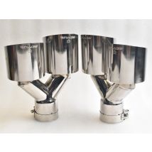 RE da 2,5" a 3,5" Doppia punta di scarico Lucida in acciaio 304 Punte per tubo di scarico sinistro e destro Spessore 1,2 mm Doppia per auto