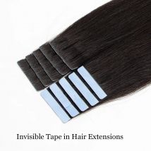 Natürliches PU-Hautschuss-unsichtbares Klebeband in Echthaarverlängerungen, doppelseitig, schwarz, blond, braun, Tape-Ins-Haarverlängerungen, 10 Stück/Packung