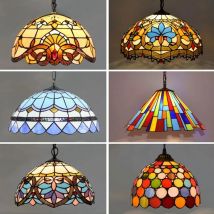 Vintage Tiffeny Pendelleuchten Mittelmeer Barock Buntglas Hängelampe Led Küche Beleuchtungskörper Home Loft Dekor