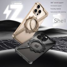 Nachtlicht-Z-förmige Metall-Handyhülle für iPhone 16, 15, 14, 13, Pro Max Plus, Schutzhülle, stoßfest, Stoßstange, 360 °   Rotationshalter