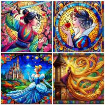 Disney diamante ricamo biancaneve Mulan pittura Rapunzel cenerentola mosaico punto croce strass