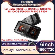 6-calowy Bezprzewodowy CarPlay Moto Android Auto Przenośny Cyfrowy Motocyklowy Ekran 2K HD z Nawigacją GPS do BMW R1200GS R1250GS S1000XR