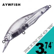 Aywfish 10 Stück/Los 3,74 Zoll 9g unbemalter Kunst köder DIY schwimmende flache Taucher Bass Barsch Angeln Elritze Wobbler Rohlinge