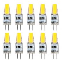 10 unids/pack regulable Mini G4 LED COB lámpara 6W bombilla AC DC 12V 220V velas reemplazan 30W 40W halógeno para foco de araña