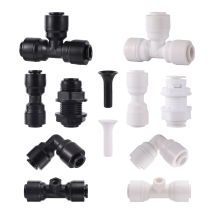 10 Pz 1/4 "6.35 Millimetri Paratia Unione Connettore Tee Gomito Acquario Attacco Rapido Per RO Sistema Acqua Raccordi Per Tubi di Plastica connettore