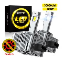 AUXITO 2 pezzi D3S fari a LED HID D1S D4S D2S Turbo LED Canbus chip CSP su due lati Plug Play lampadina per fari 120W 30000LM 6000k