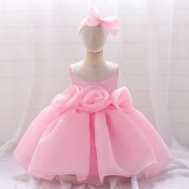 Große Blume Baby Mädchen Kleid Weiß Taufe Prinzessin Kleid Für Mädchen Baby 1. Geburtstag Hochzeit Party Kleider Kleinkind Sommer Kleidung