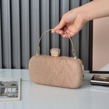 Rose Gold Folds Banquet Clutch Purses for Women Wedding Cocktail Party Evening Bag Shoulder Crossbody Handbag Sequins Clutches